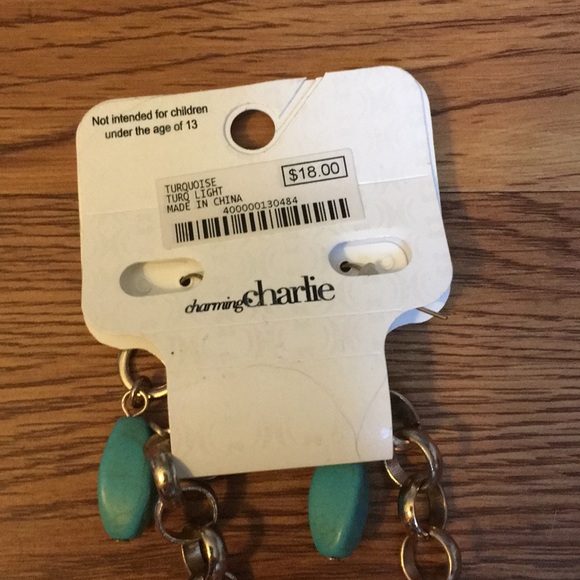 ❤️🔥NWT gold and teal necklace and earring set - Picture 4 of 4